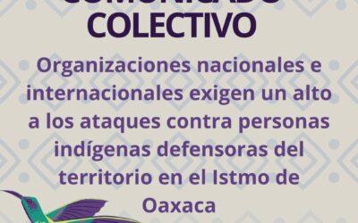 Organizaciones nacionales e internacionales exigen un alto a los ataques contra personas indígenas defensoras del territorio en el Istmo de Oaxaca